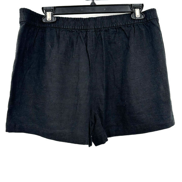 NWT J. Crew size medium elastic waist shorts with pockets black - Picture 2 of 4